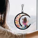 Dog Mom Dog Dad Moon - Personalized Window Hanging Suncatcher Ornament