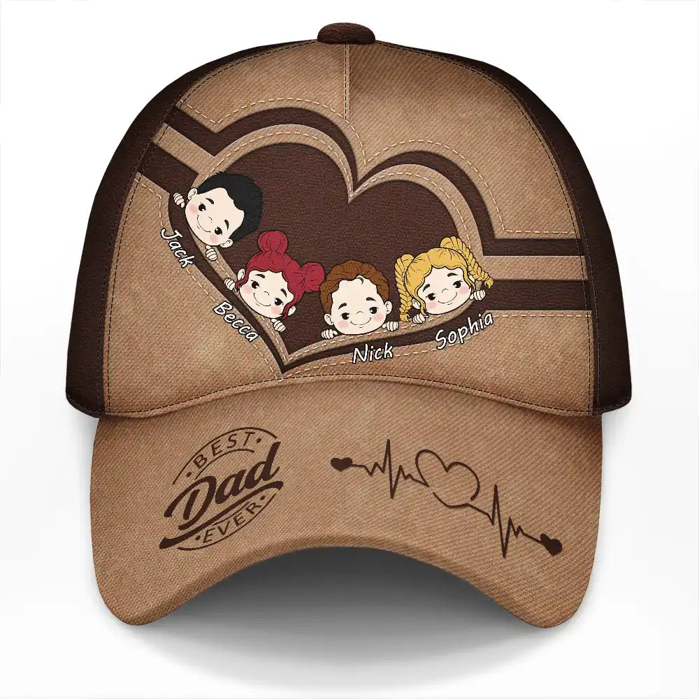 Best Dad Ever Heart - Personalized Classic Cap