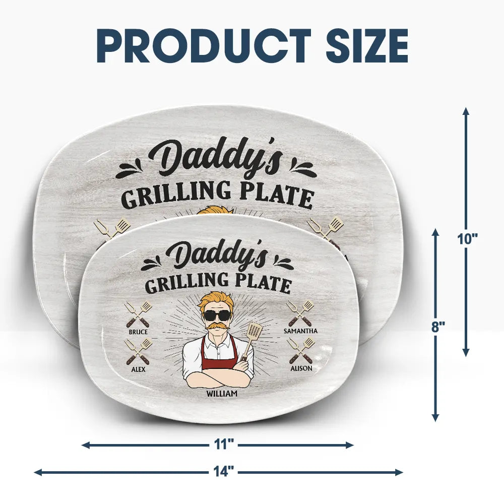 Daddy Is Grilling Daddy Grilling Plate - Personalized Plate