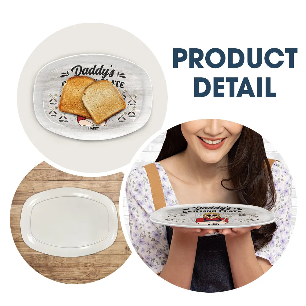 Daddy Is Grilling Daddy Grilling Plate - Personalized Plate