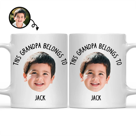 Custom Photo This Grandpa Belongs To - Personalized Mug
