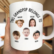 Custom Photo This Grandpa Belongs To - Personalized Mug