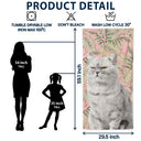 Custom Photo Tropical Leaves Pet Face - Personalized Beach Towel