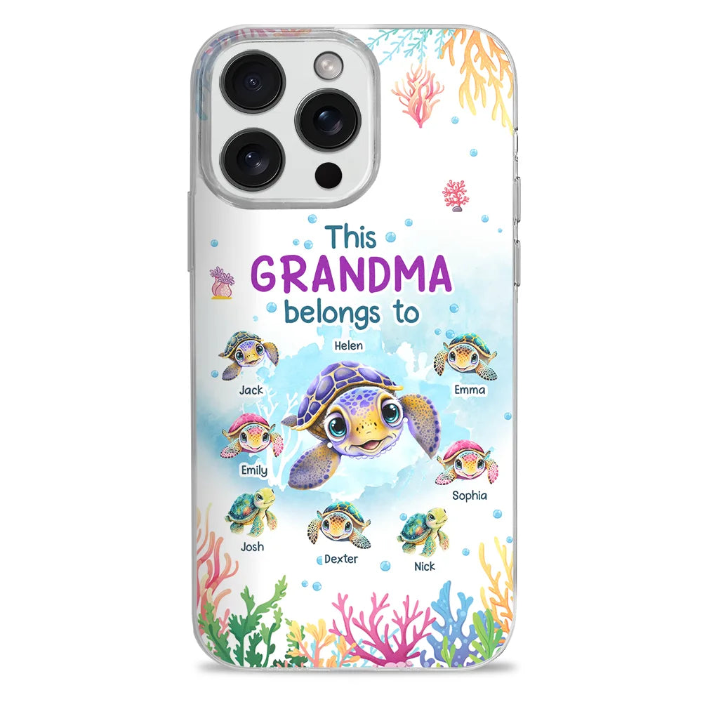 This Grandma Belongs To Turtle Summer - Personalized Clear Phone Case