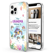 This Grandma Belongs To Turtle Summer - Personalized Clear Phone Case