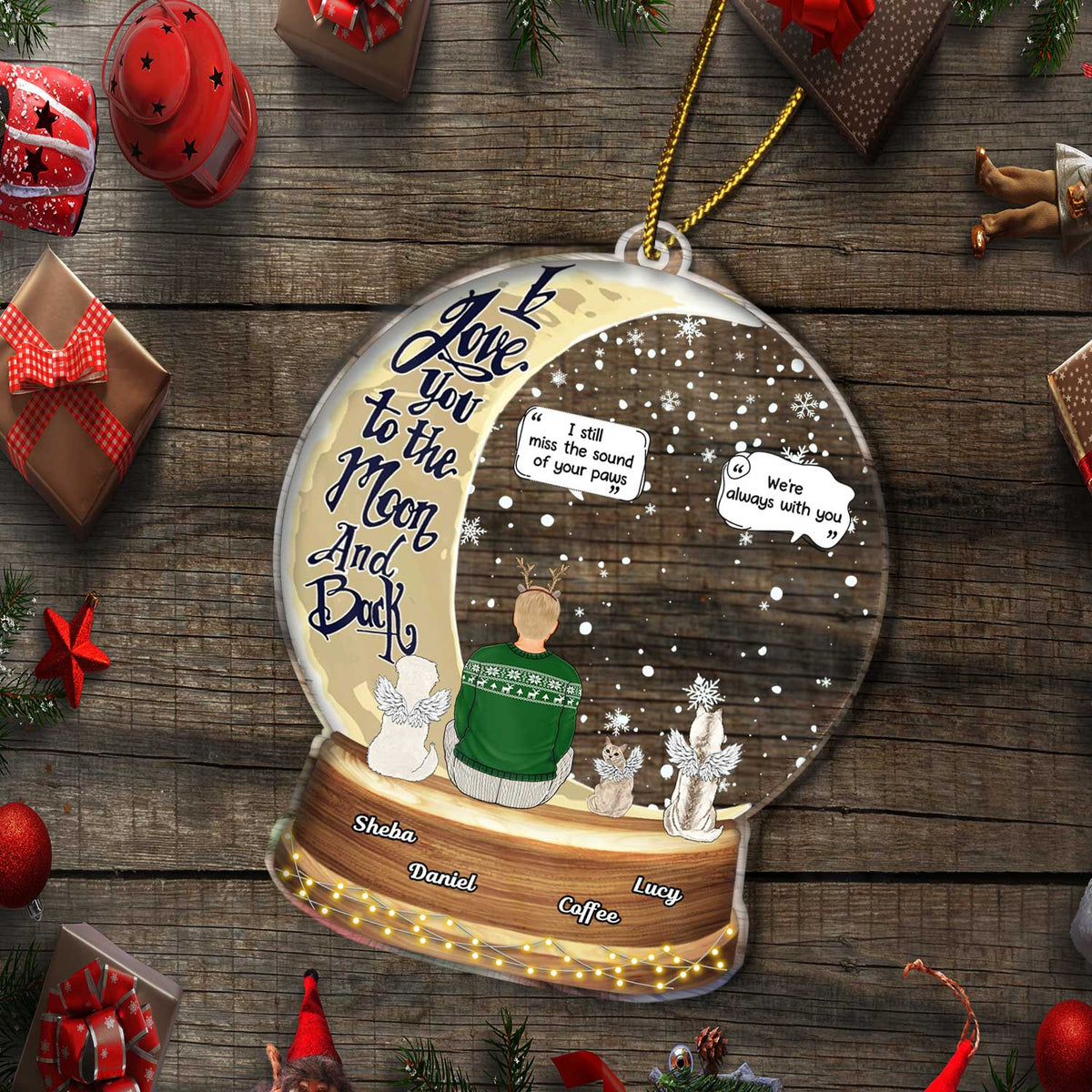 Let it Snow Snow-globe Christmas Ornament - Wooden Acrylic Ornament