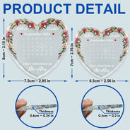 Christmas,Gift For Couples,Happy,Gift For Husband,Gift For Wife,Gift For Boyfriend - Christmas Calendar First Christmas Couple - Personalized Heart Shaped Glass Ornament