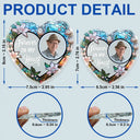 Memorial,Custom Photo,Sad,Christmas,Gift For Husband,Gift For Wife,Gift For Grandma,Gift For Mother,Gift For Father,Gift For Grandpa,Gift For Grandparents,Parents,Gift For Daughter,Gift For Son,Gift For Sibling,Gift For Sisters,Gift For Brothers,Family - Custom Photo Floral Forever In Our Hearts - Personalized Heart Shaped Glass Ornament