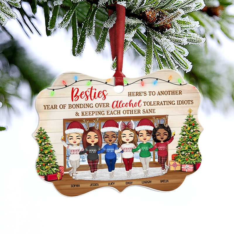 Meilleurs amis qui se maintiennent mutuellement sains d'esprit - Cadeau de Noël pour les meilleurs amis et collègues - Décoration personnalisée en aluminium