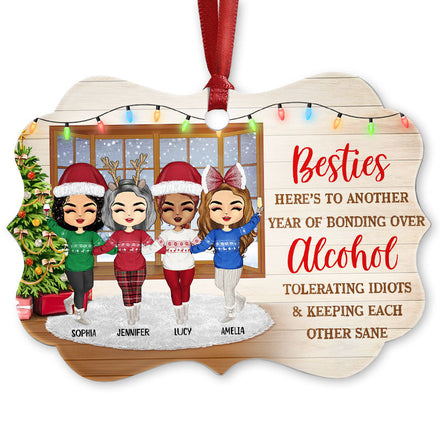 Meilleurs amis qui se maintiennent mutuellement sains d'esprit - Cadeau de Noël pour les meilleurs amis et collègues - Décoration personnalisée en aluminium