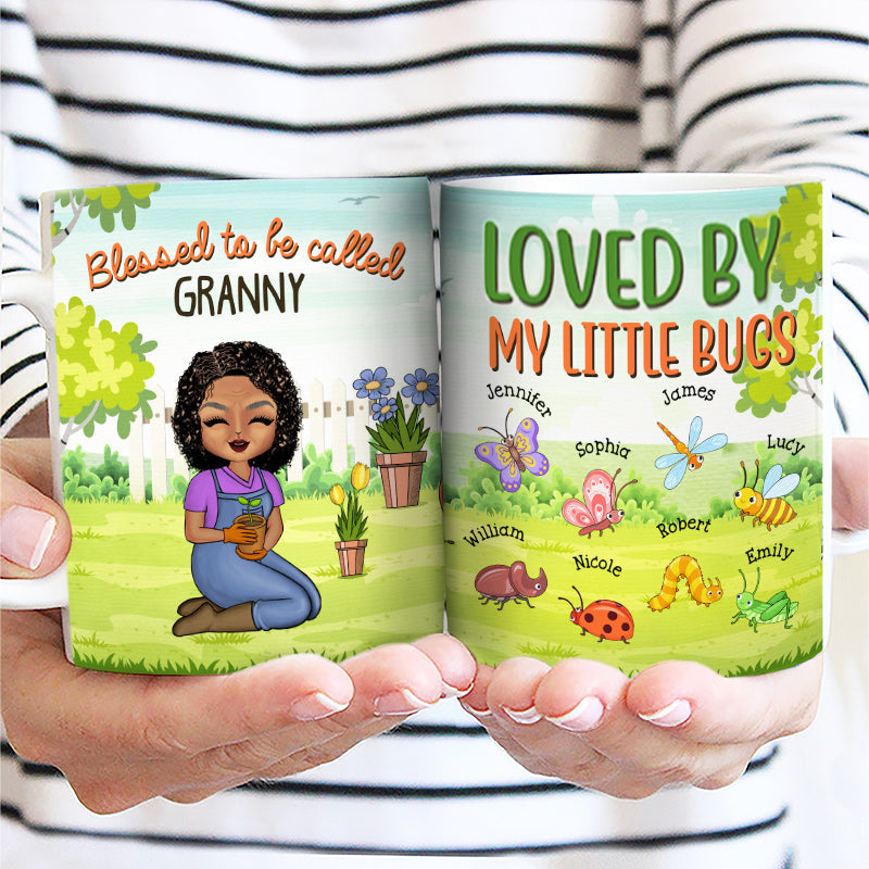 Aimée par ma petite jardinière - Cadeau pour femme - Mug blanc personnalisé bord à bord