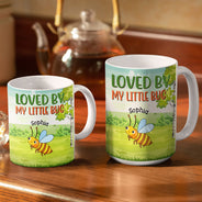 Aimée par ma petite jardinière - Cadeau pour femme - Mug blanc personnalisé bord à bord