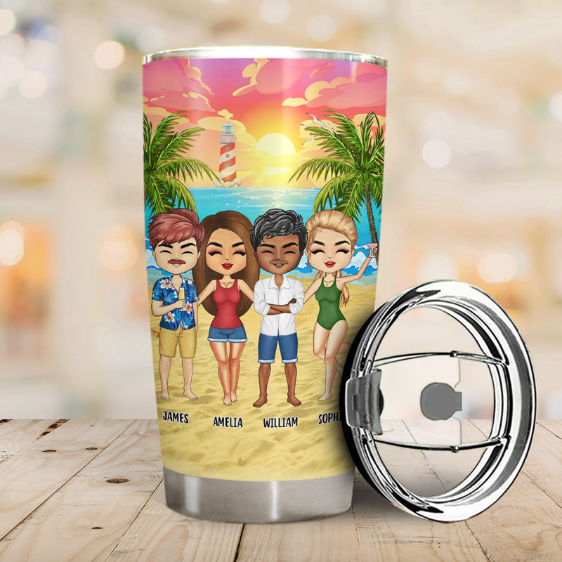 Beach Best Friends Beaches Booze Besties - Gift For BFF - Personalized Custom Tumbler