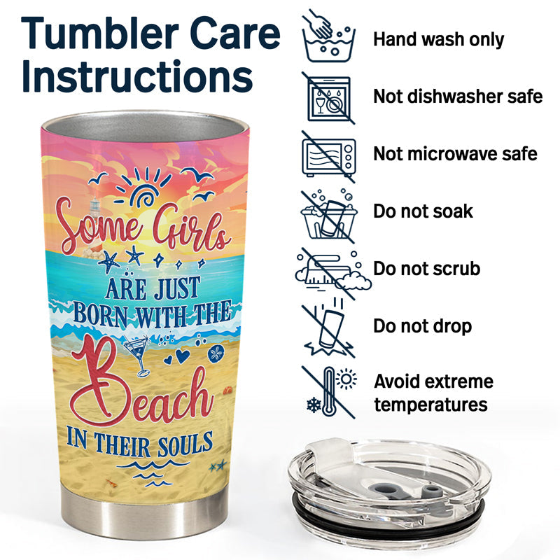 Beach Best Friends Beaches Booze Besties - Gift For BFF - Personalized Custom Tumbler