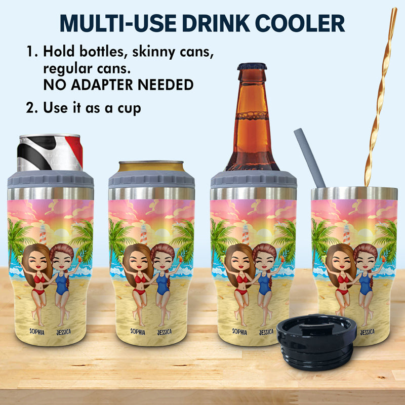 Glacière triple 3 en 1 personnalisée pour les meilleurs amis de la plage et les boissons alcoolisées ! Cadeau pour les meilleurs amis du monde