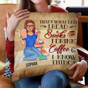 Juste une fille qui aime lire des livres - Cadeau pour femme - Oreiller personnalisé