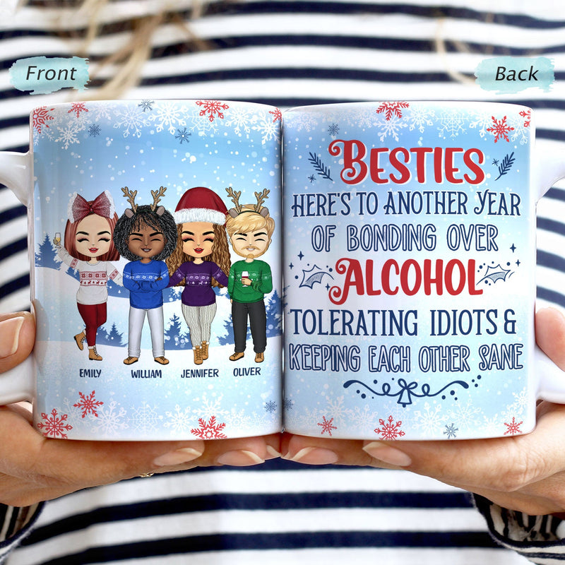 Tu ris, je ris, tu pleures, je pleure, meilleurs amis - Cadeau de Noël pour les meilleurs amis - Tasse blanche personnalisée bord à bord