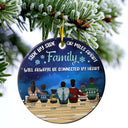 Famille côte à côte ou à des kilomètres de distance Grands-parents et petits-enfants - Cadeau de Noël pour la famille - Ornement en céramique personnalisé en forme de cercle