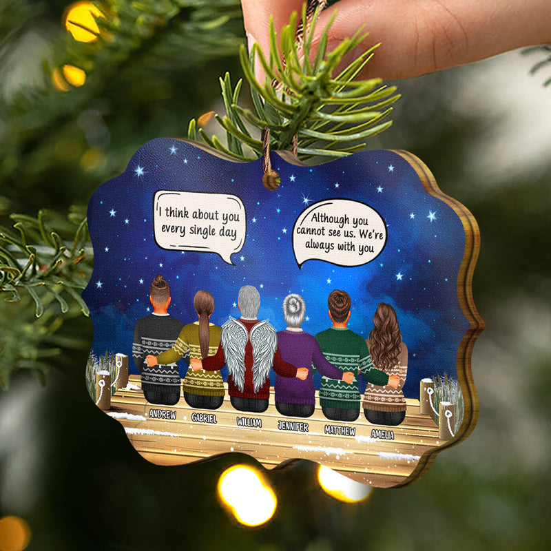 Souvenir familial « Tu nous manques » - Cadeau commémoratif de Noël pour la famille - Ornement en bois personnalisé