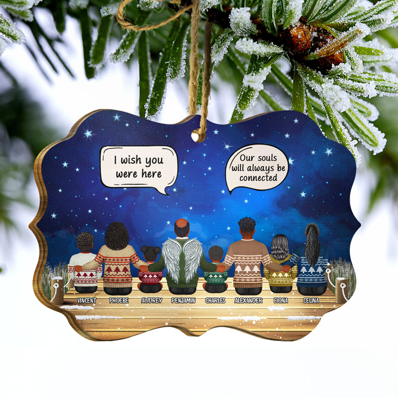 Souvenir familial « Tu nous manques » - Cadeau commémoratif de Noël pour la famille - Ornement en bois personnalisé