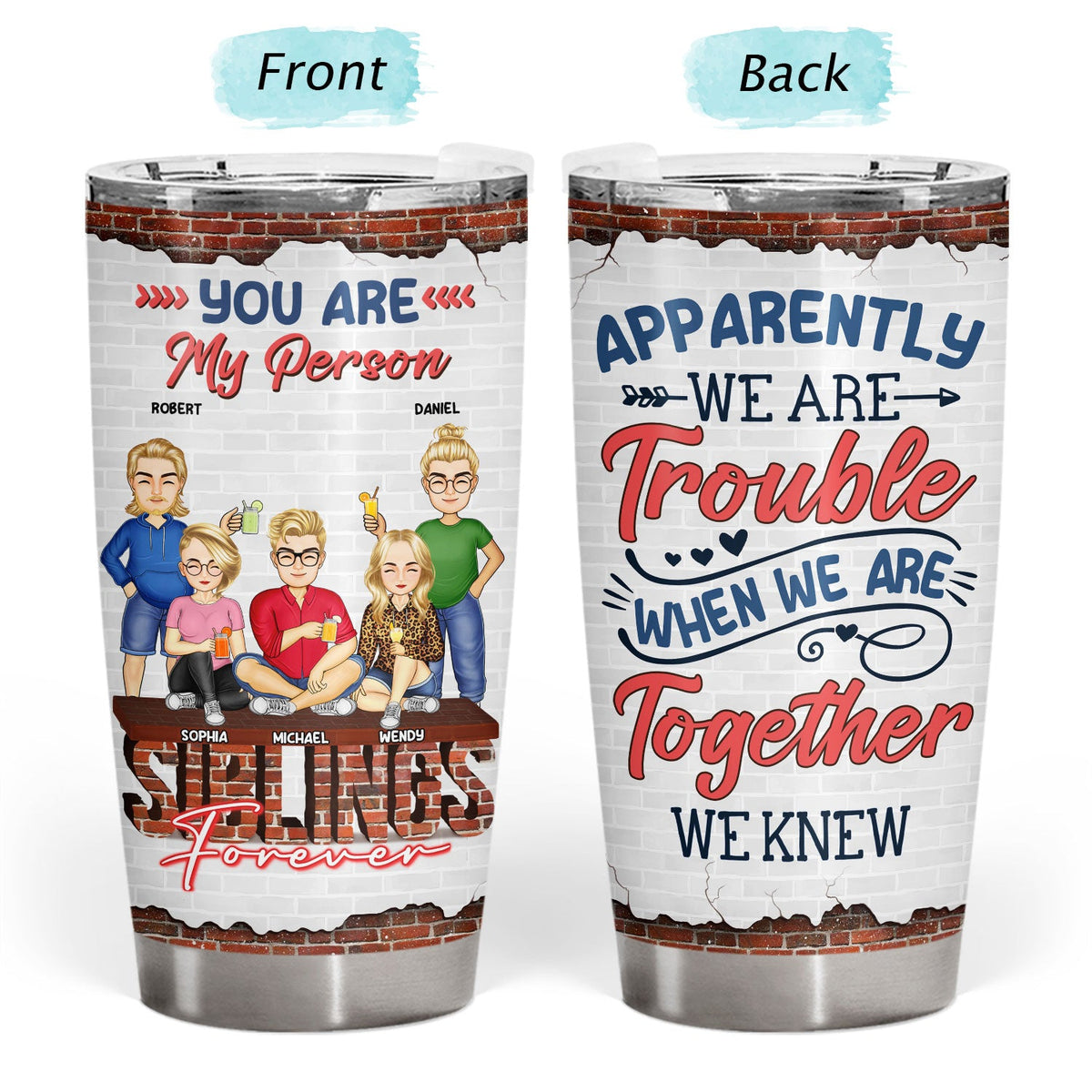 Apparemment, nous sommes des problèmes ! Cadeau pour les meilleurs amis ! Gobelet personnalisé