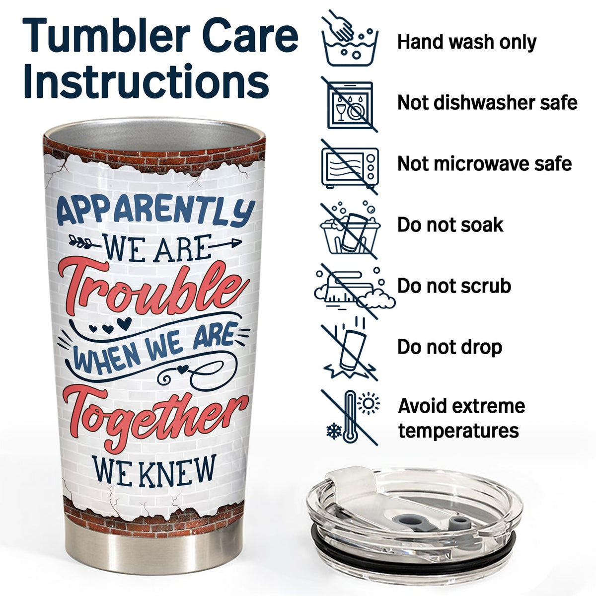 Apparemment, nous sommes des problèmes ! Cadeau pour les meilleurs amis ! Gobelet personnalisé