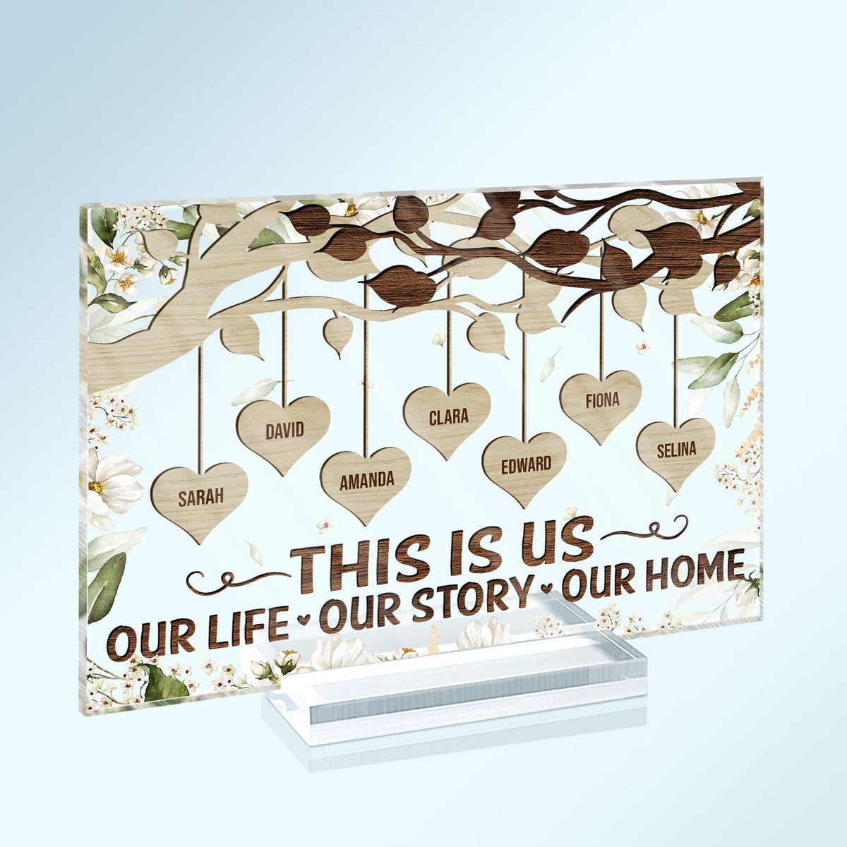 Grandkids Make Life Grand Grandpa Grandma - Gift For Grandparents - Personalized Custom Horizontal Rectangle Acrylic Plaque