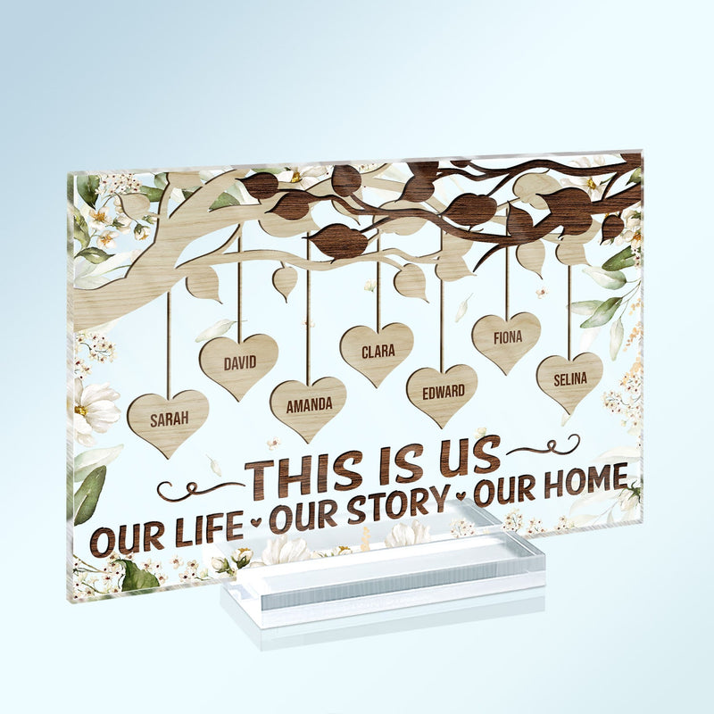 Grandkids Make Life Grand Grandpa Grandma - Gift For Grandparents - Personalized Custom Horizontal Rectangle Acrylic Plaque