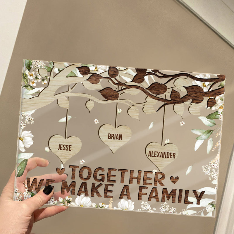 Grandkids Make Life Grand Grandpa Grandma - Gift For Grandparents - Personalized Custom Horizontal Rectangle Acrylic Plaque