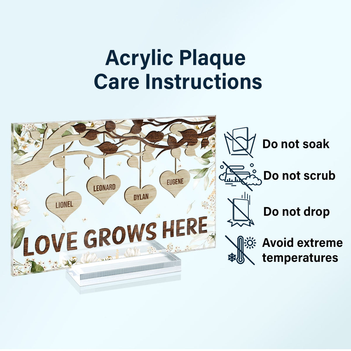 Grandkids Make Life Grand Grandpa Grandma - Gift For Grandparents - Personalized Custom Horizontal Rectangle Acrylic Plaque