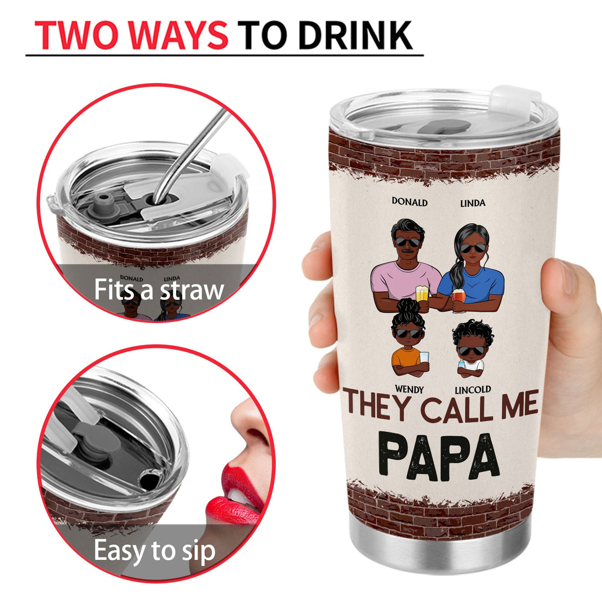 They Call Me Papa Because Partner In Crime - Birthday, Loving Gift For Dad, Father, Grandpa, Grandfather - Personalized Custom Tumbler