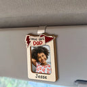 Gift For Father,Gift For Grandpa - Custom Photo Drive Safe Daddy Papa Love From Kid And Pet - Personalized Custom Shaped Car Visor Clip