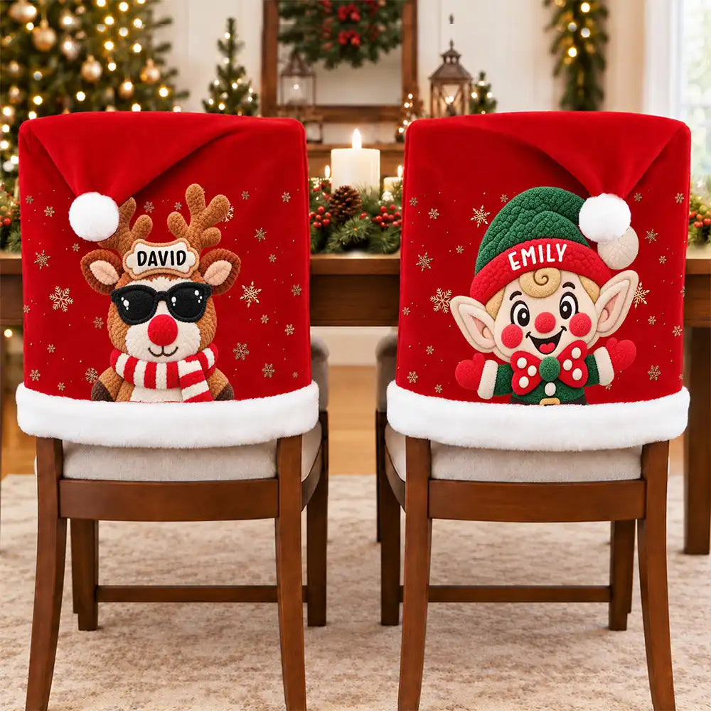 Christmas Table Decor Gift For Family - Personalized Faux Chenille Eff ...