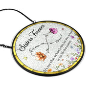 Afro Besties,Christmas,Gift For Bestie,Sentimental,Vector - Gift For Best Friend - Personalized Infinity Birth Month Flower Stained Glass Window Hanging Suncatcher