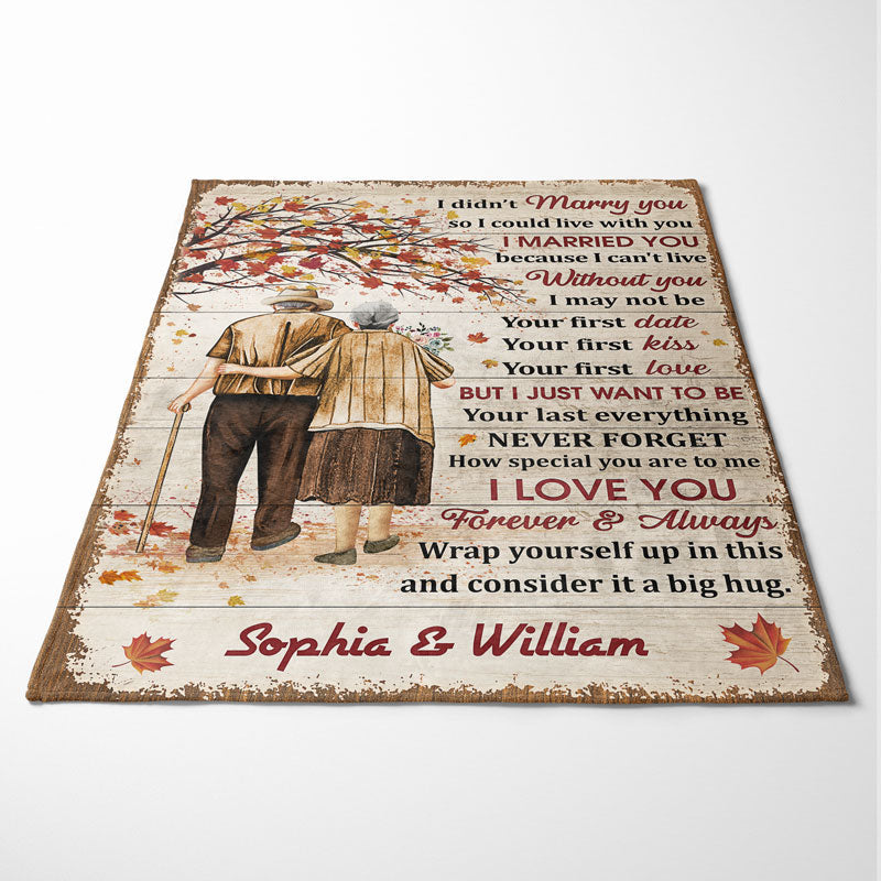 How Special You Are Family Old Couple Husband Wife Fall Leaves - Couple Gift - Personalized Custom Blanket