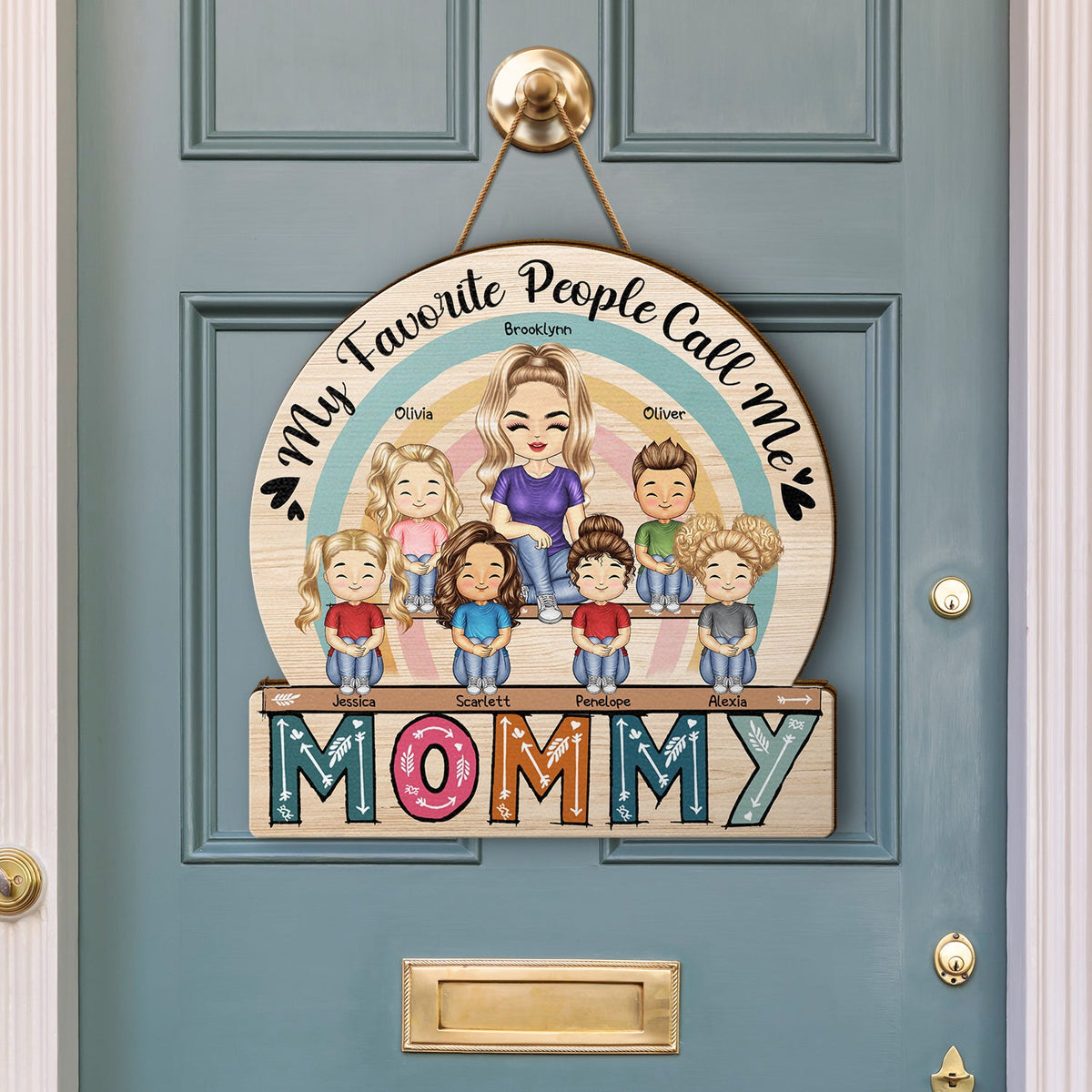 My Favorite People Call Me - Birthday, Loving Gift For Mom, Mother, Grandma, Grandmother - Personalized Custom Shaped Wood Sign