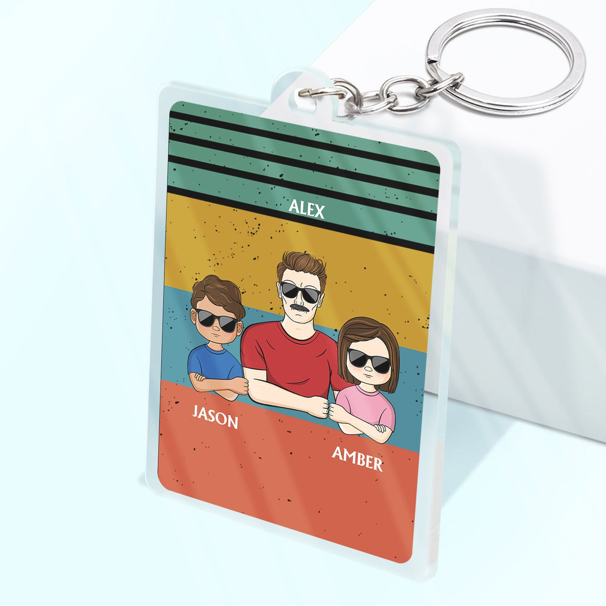Dear Dad Great Job We're Awesome Thank You Young - Birthday, Loving Gift For Father, Grandpa, Grandfather - Personalized Custom Acrylic Keychain
