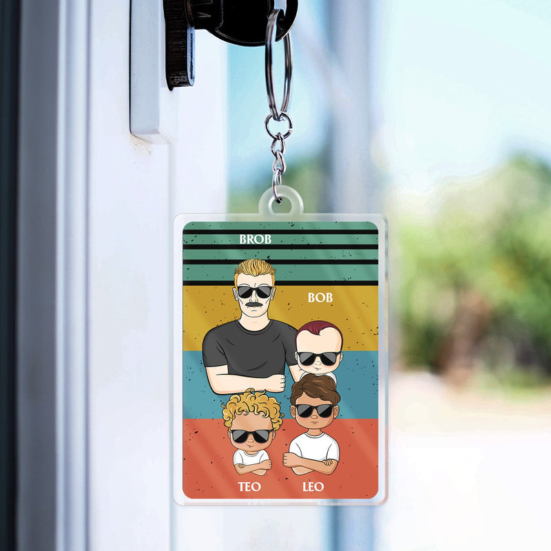 Dear Dad Great Job We're Awesome Thank You Young - Birthday, Loving Gift For Father, Grandpa, Grandfather - Personalized Custom Acrylic Keychain