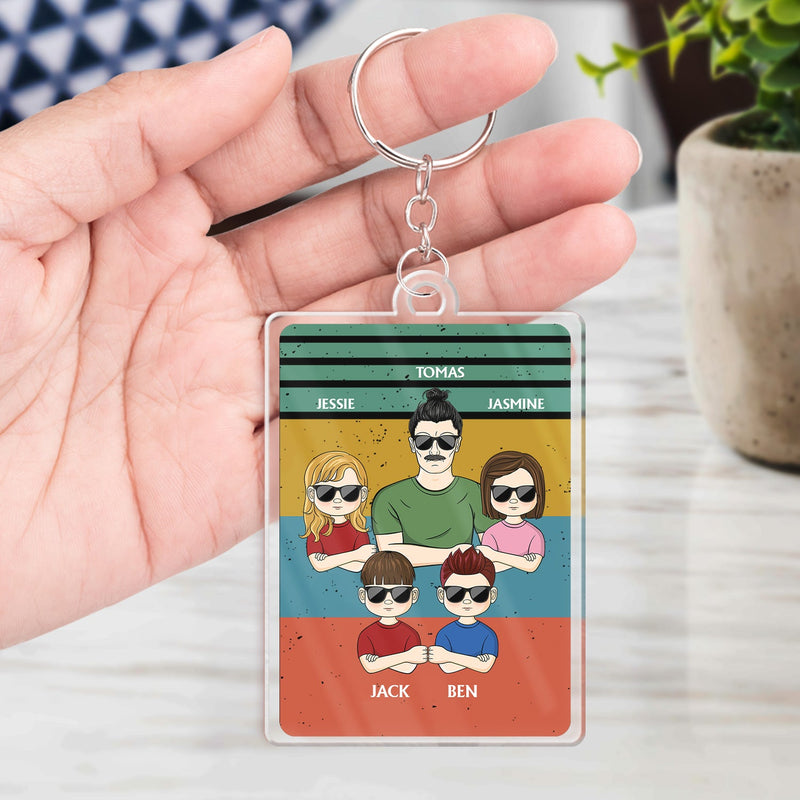 Dear Dad Great Job We're Awesome Thank You Young - Birthday, Loving Gift For Father, Grandpa, Grandfather - Personalized Custom Acrylic Keychain