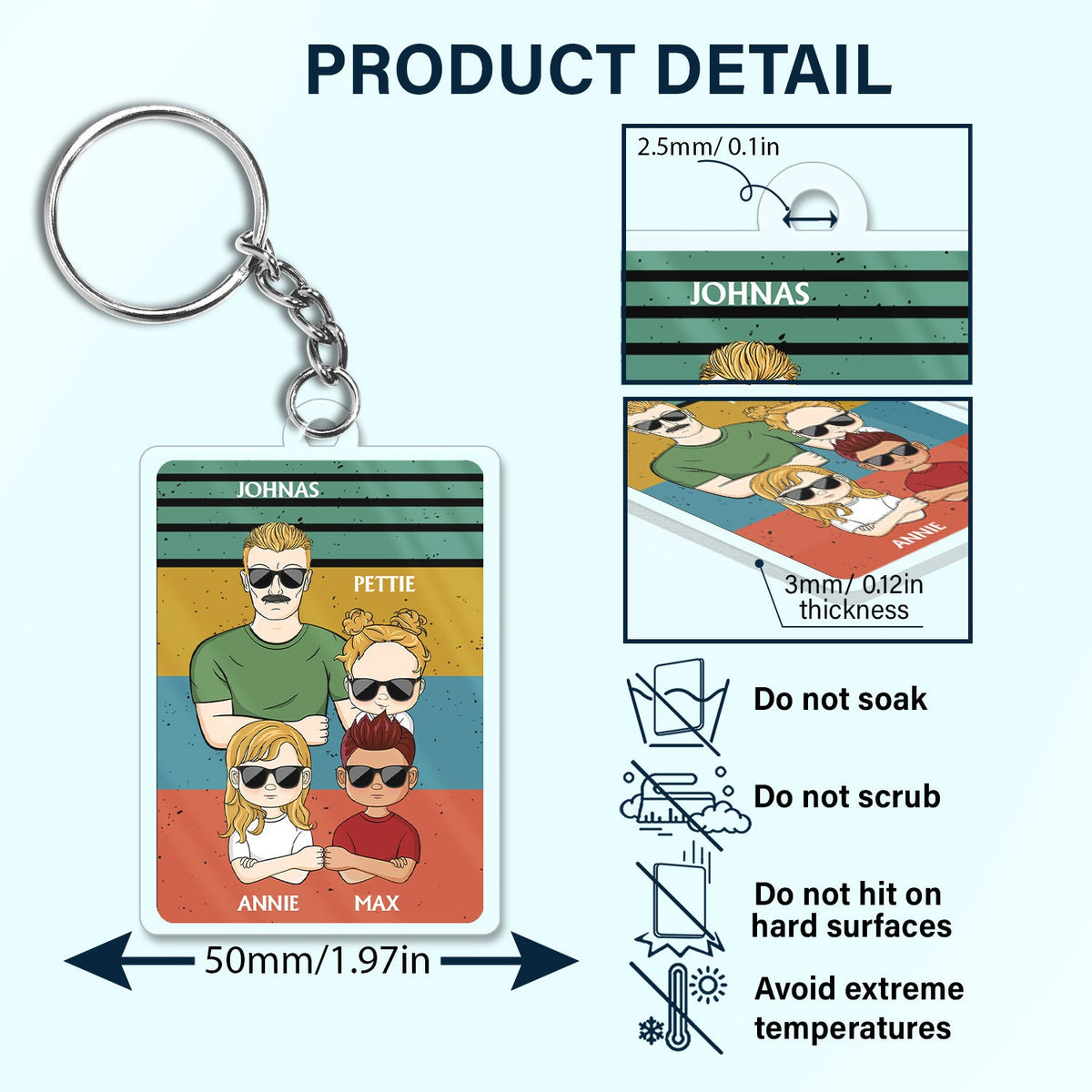 Dear Dad Great Job We're Awesome Thank You Young - Birthday, Loving Gift For Father, Grandpa, Grandfather - Personalized Custom Acrylic Keychain