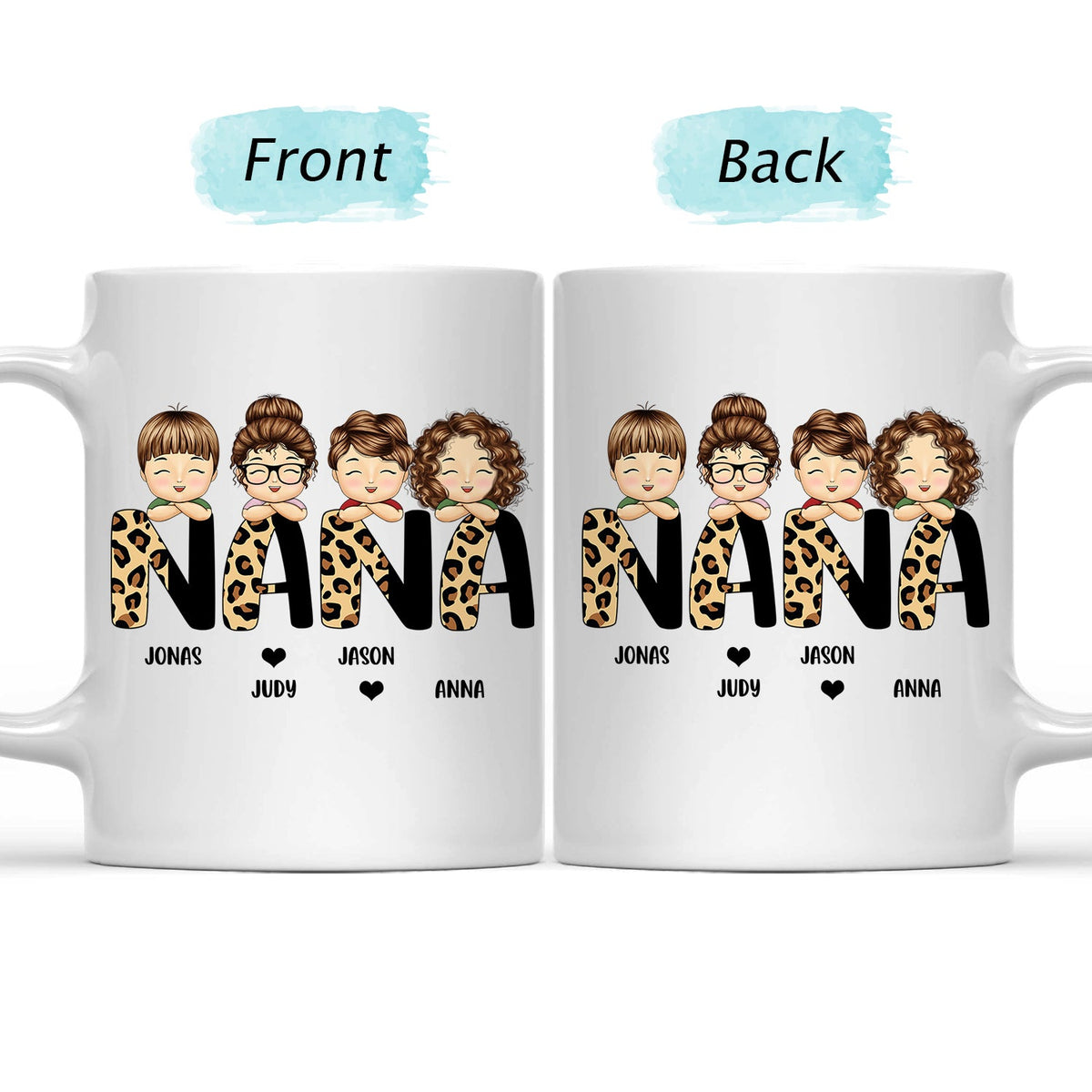 Leopard Nana Title - Birthday, Loving Gift For Mom, Mother, Mama, Grandma, Grandmother - Personalized Custom Mug
