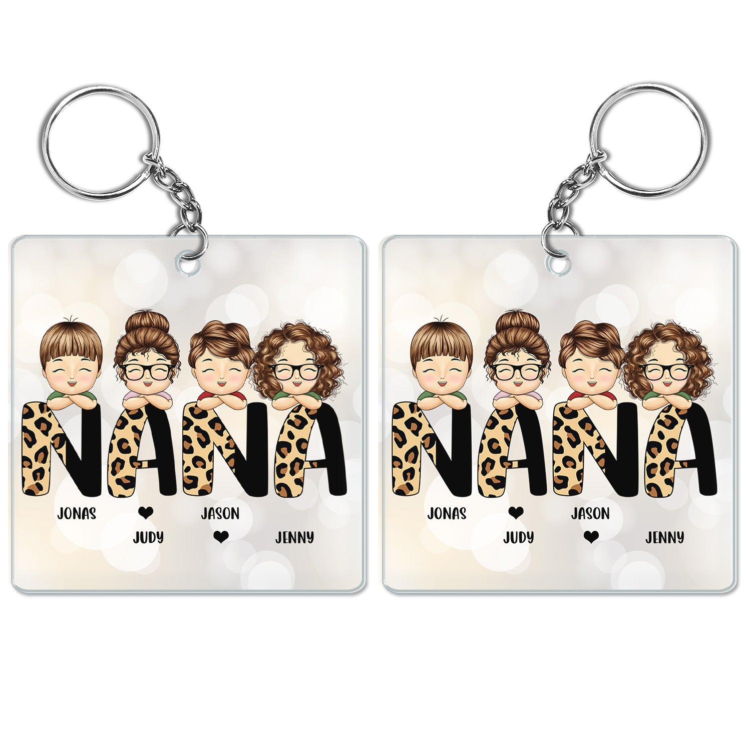 Leopard Nana Title - Birthday, Loving Gift For Mom, Mother, Mama, Grandma, Grandmother - Personalized Custom Acrylic Keychain
