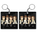 Vintage Map Papa Title - Birthday, Loving Gift For Dad, Father, Papa, Grandpa, Grandfather - Personalized Custom Acrylic Keychain