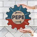 Garage Mechanic Gear Papa Can Fix It - Birthday, Loving Gift For Dad, Father, Grandpa, Grandfather - Personalized Custom Shaped Wood Sign