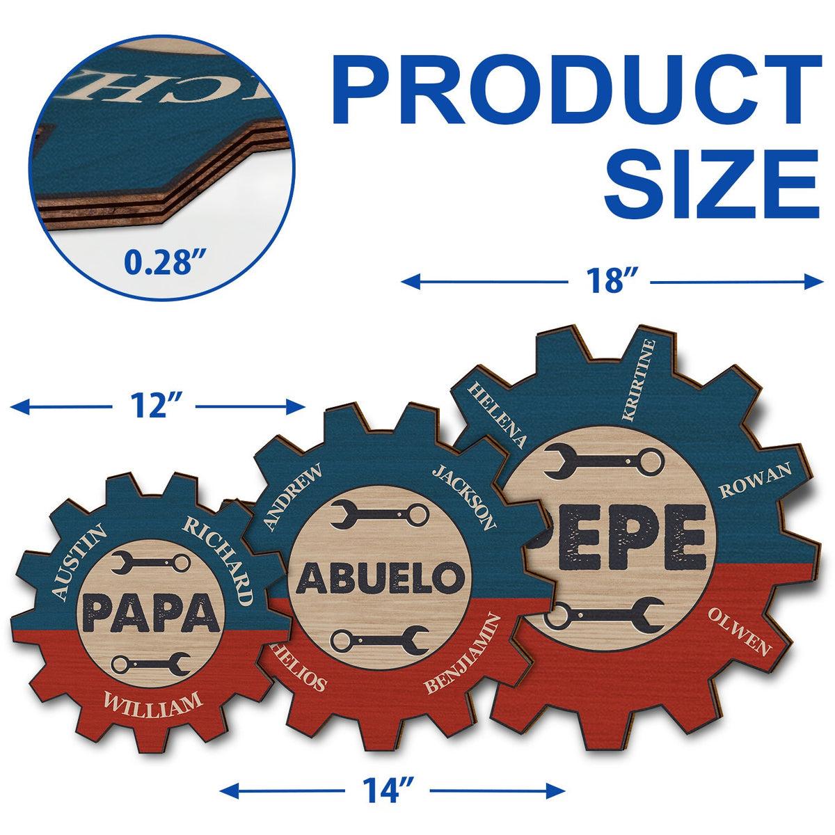 Garage Mechanic Gear Papa Can Fix It - Birthday, Loving Gift For Dad, Father, Grandpa, Grandfather - Personalized Custom Shaped Wood Sign