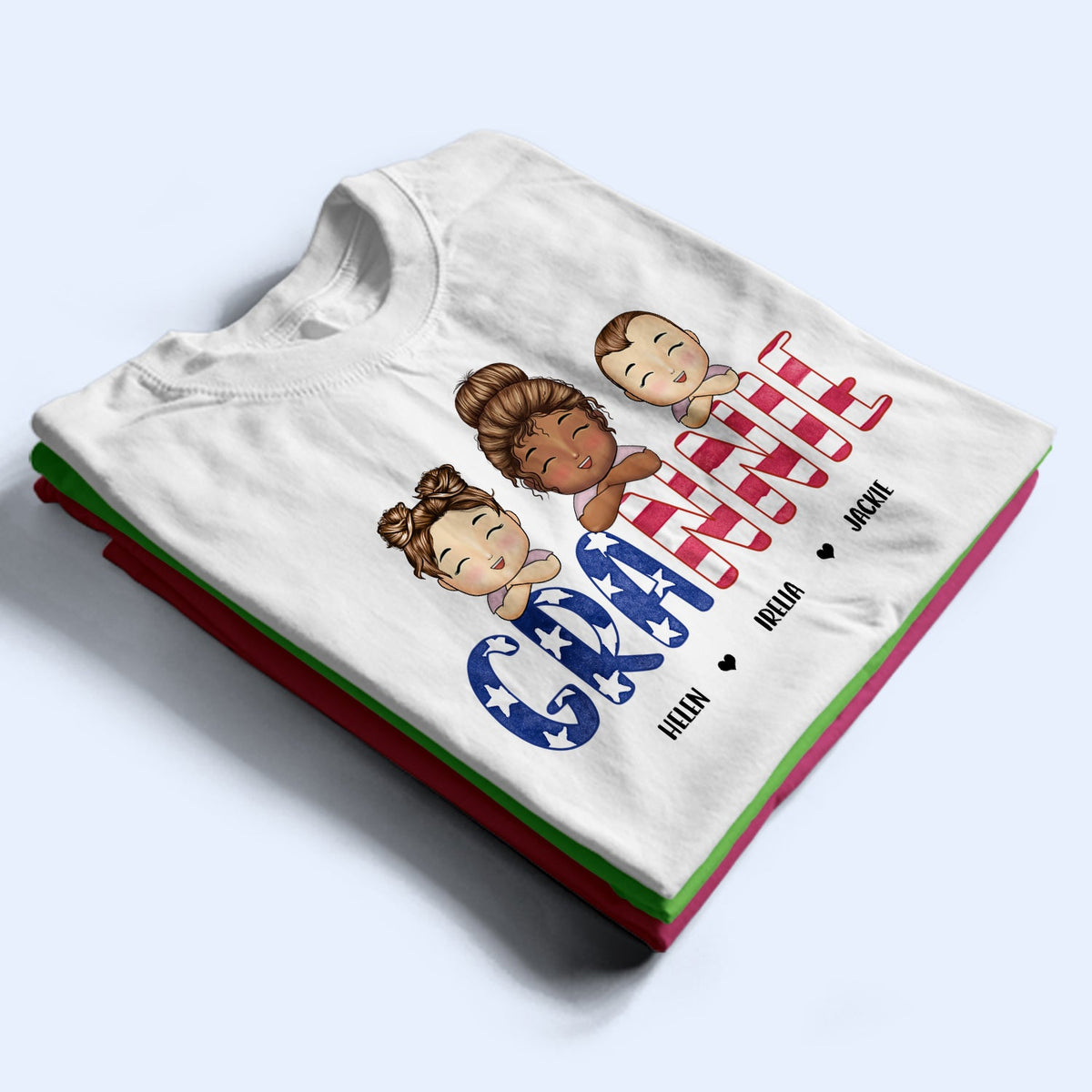 Stars And Stripes Nana Title - Birthday, Loving Gift For Mom, Mother, Mama, Grandma, Grandmother - Personalized Custom T Shirt