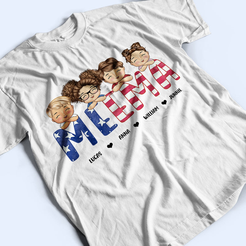 Stars And Stripes Nana Title - Birthday, Loving Gift For Mom, Mother, Mama, Grandma, Grandmother - Personalized Custom T Shirt