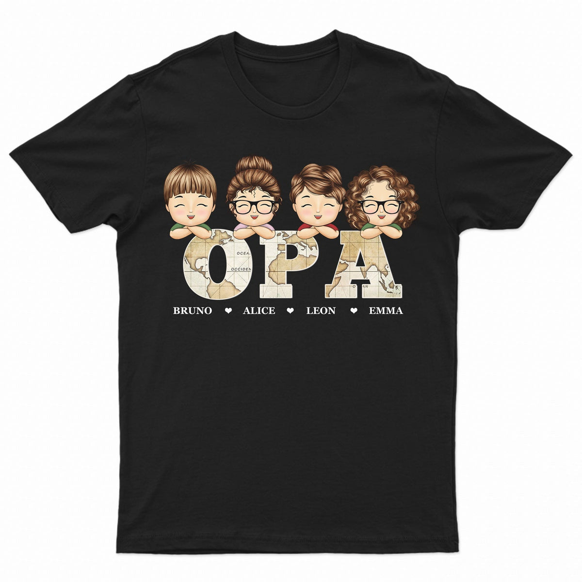 Opa Großvater - Personalisiertes T Shirt