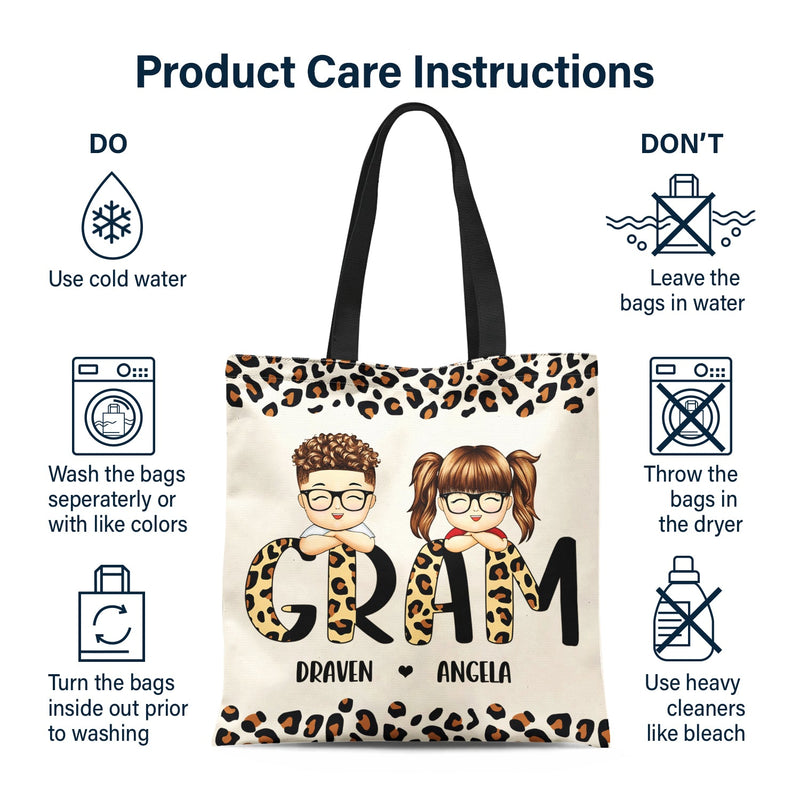 Leopard Nana Title - Birthday, Loving Gift For Mom, Mother, Mama, Grandma, Grandmother - Personalized Zippered Canvas Bag