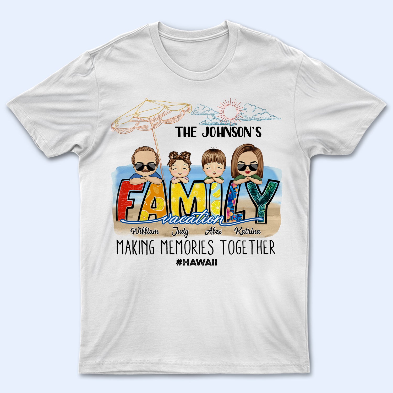 Family Vacation Making Memories Together - Birthday, Anniversary, Travel Gift For Grandma, Grandpa, Mom, Dad, Matching Item For Family Trip - Personalized T Shirt